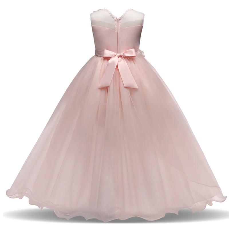 Нарядное детское платье с цветочным узором для девочек, наряд подружки невесты элегантное платье принцессы нарядное платье для выпускного бала, новогодний костюм Vestido, размеры от 10 до 12 лет