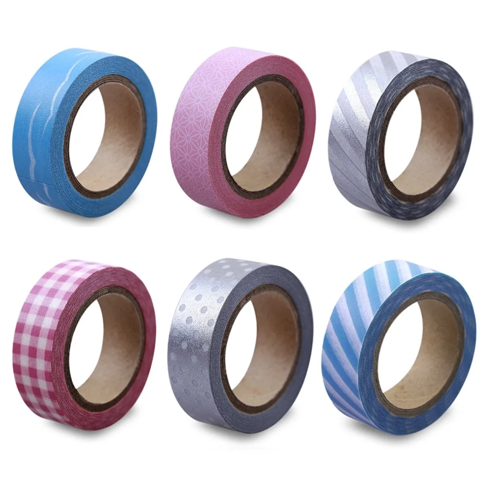 

LolliZ 6 PCS/Pack Washi Tape Adhesive Tape Baby Shower Set DIY Decorative Tape Color Paper Adhesive Tapes