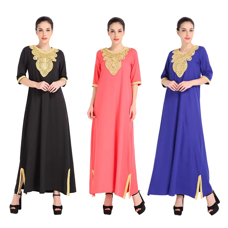 Dubai Dresses Evening Abaya Maxi Dress Muslim Women Islamic Robe Kaftan