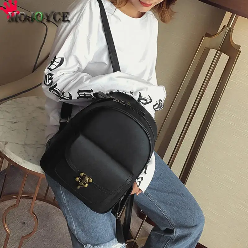 Vintage mujer mochilas PU cuero hombro bolso ocasional Simple escuela Bookbag mujer sólido Mochila niñas Retro Simple Mochila Vintage mujer mochilas PU cuero hombro bolso ocasional Simple escuela Bookbag mujer sólido Mochila niñas Retro Simple Mochila