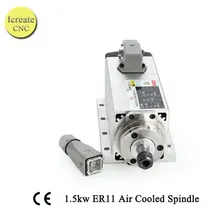 ЧПУ шпиндель мотор 1.5KW 220 V квадратный шпиндель Мотор Электродвигатель с воздушным охлаждением ER11 65 мм мотор шпинделя шпиндель для станка