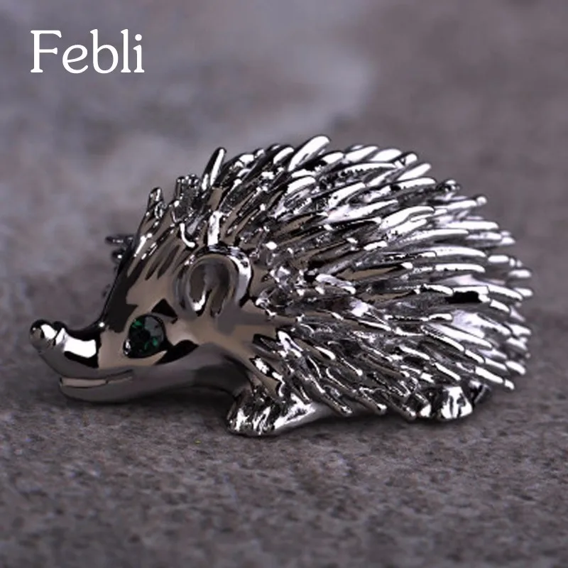 Cute Silver Color Hedgehog Brooches Kawaii Alloy Animal Suits Sweater Dress Hat Brooch Pins Scarf Buckle | Украшения и аксессуары