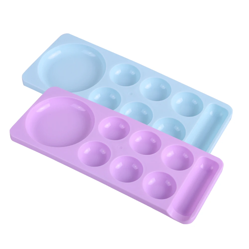 

1PCS Plastic Nail Tools 8 Dishes Rectangle Palette Makeup Mixed Tool UV Gel Polish Pigment Holder Container Manicure Plate TR623
