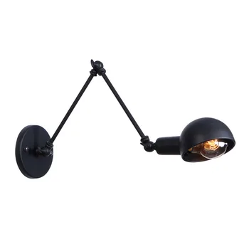 

Black Iron American Village Wall Lamp E27 Bulb with lampshade Bedroom wall light restaurant bar led wall lamp RWL0024