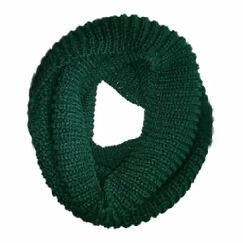 Зимний Теплый женский милый Бесконечность 2 Круг вязаный хомут шеи длинный шарф шаль - Цвет: Зеленый