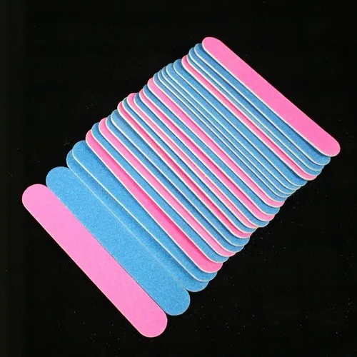 

100/240 Grit Sanding Nail File 1.3x5cm 100pcs Pink/blue Two Colors Straight Edge Stick Nail Art Salon Glitter Tools