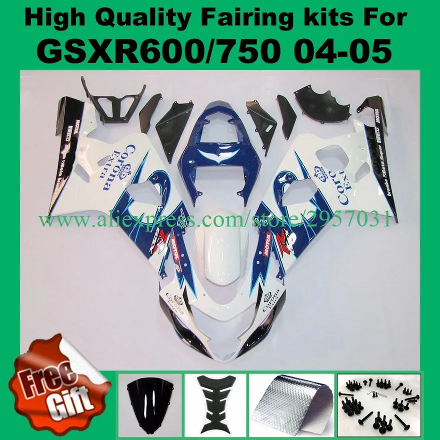 

Injection K4 K5 ABS Fairings for GSXR600 GSXR750 2004 2005 SUZUKI GSX-R600 GSX-R750 04 05 fairing kits + windscreen