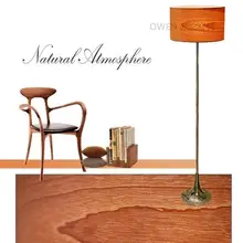 Натуральный шпон простой европейский стиль сад для гостиной Напольная Лампа для спальной ден напольная лампа FG603