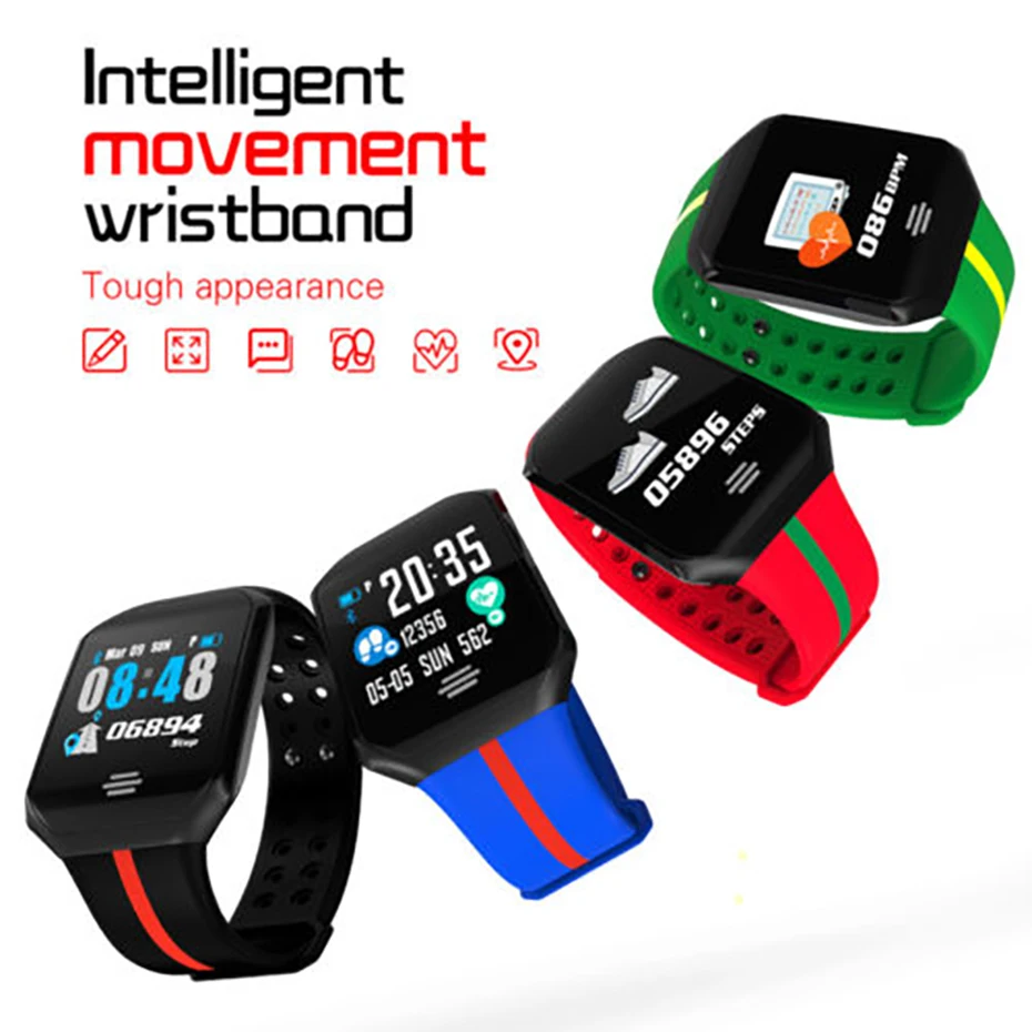 

Smart Wristband Waterproof Sport Watch for Android iOS Bluetooth 4.0 Fitness Tracker SMS Reminder Smart Watch Men