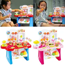 34 шт. дети пластик моделирование мини ролевые игры дом супермаркет кассовый торговый Brinquedo кассовый стол POS игрушка набор