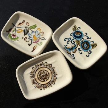 

Vintage Ceramic Soap Dish Box Shower Travel Hiking Holder European Style Plate Box Container Bathroom Accessories 69