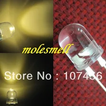 20 шт. 0,5 Вт 10 мм 250000mcd светодиодный светильник-ультра яркие теплые белые светодиоды DIY 10 мм светоизлучающий диод