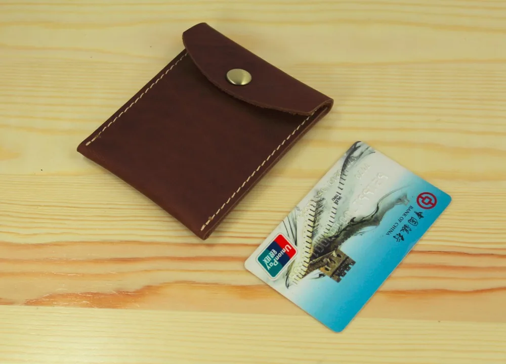 Ручной работы из натуральной кожи чехол кошелек сумка держатель для монет маленький мужской кожаный кошелек женский кошелек держатель для кредитных карт