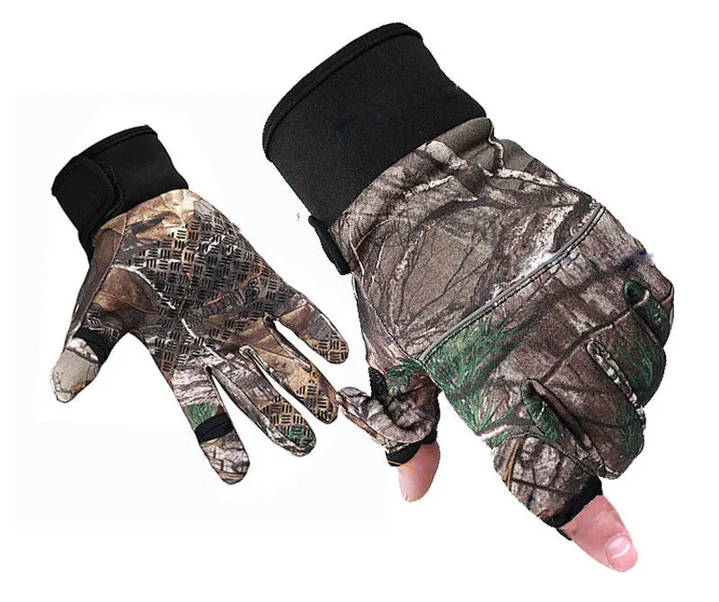 Hunting Gloves Camo Mittens Flannel Full Finger Anti-Slip Tactical Glove Autumn Winter Outdoor Sports | Спорт и развлечения