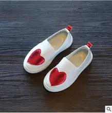 Primavera Outono Meninas Calçam Sapatos de Princesa Botas Curtas Martin Botas Bebê Crianças Sapatos Esporte Tênis de Couro Branco Pequeno Coração