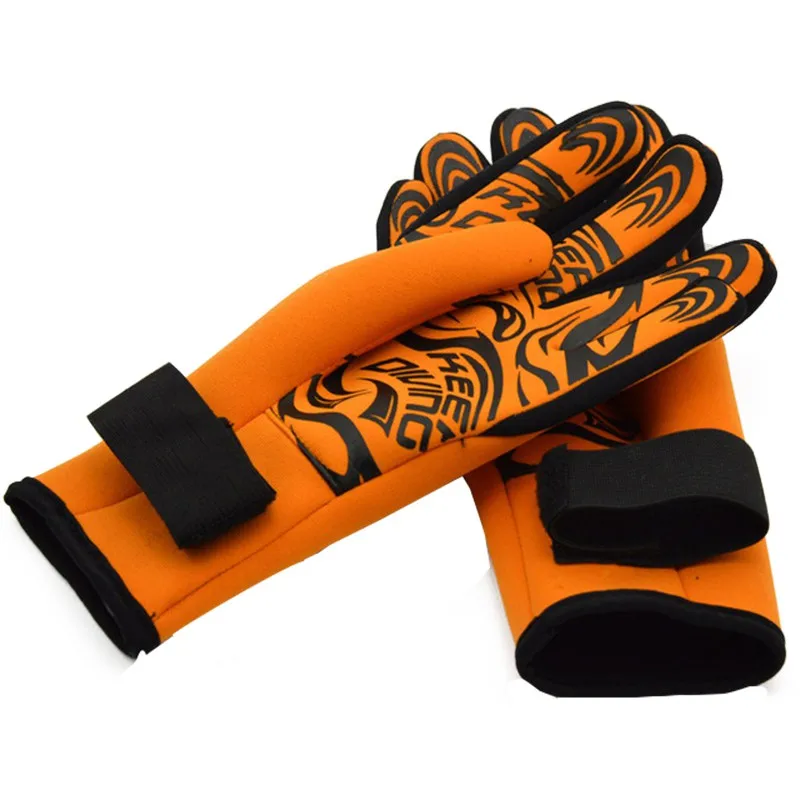 2 мм Профессиональный неопрен перчатки для подводного плавания теплые и Нескользящие подводное плавание оборудование гидрокостюм идеально подходит - Цвет: Оранжевый