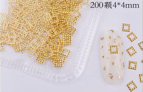 Mixed 3D DIY Hollow Metal Frame For Nail Art Decor Geometry Golden Tips DIY Nail Art Tools Fashion Nail Studs P3R#