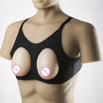 

600g/Pair Woman Body Breast B Cup Realistic Silicone Breast Forms Strap Fake Boobs False Breasts Enhancer for Crossdresser