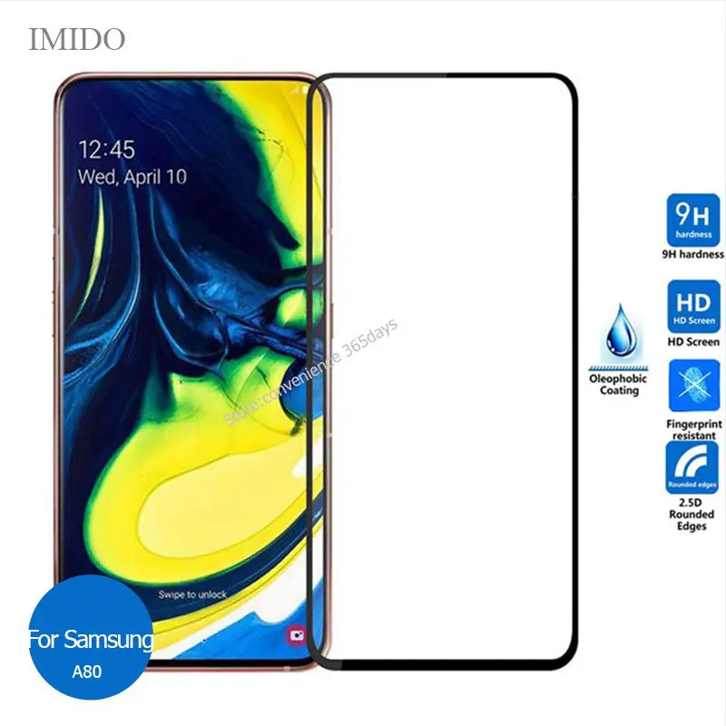 

For Samsung Galaxy A80 Full Cover Tempered glass Screen Protector 9h Safety Protective Film on A 80 805F Sm A805F Sm-A805F