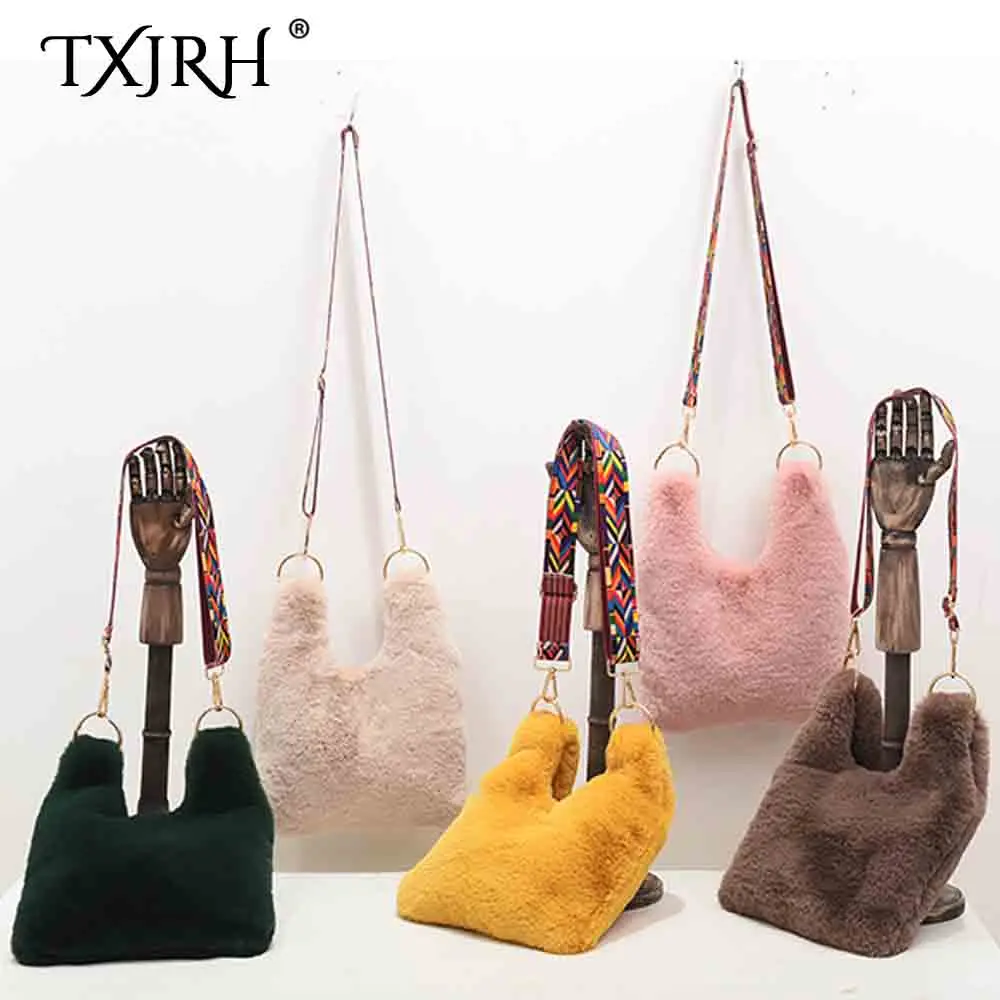 Buy TXJRH Stylish Trendy Candy Color Faux Fur Furry