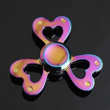 Под искусственные бриллианты, разноцветные стразы образуют форму сердца цветка палец ручной Спиннер, концентрация внимания, СДВГ настольная сенсорная игрушки для снятия стресса ADHD для детей подарок