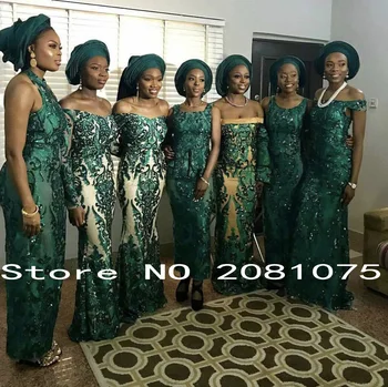 

2018 Latest Green French Nigerian Laces Fabric High Quality Tulle African Laces Fabric With Sequins For Wedding Dress