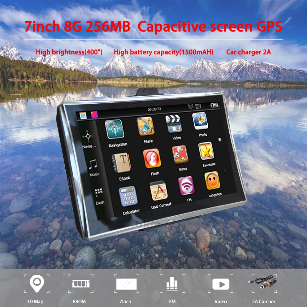 Oriana x7 7 дюймов GPS навигация емкостный экран 256 Мб 8 Гб автомобильный Грузовик Sat Nav