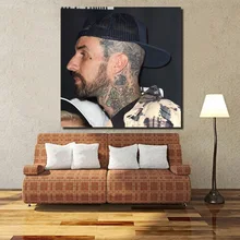 Lil Peep Travis Barker Head Tattoo Design HD Canvas Painting Prints Bedroom Home Decor Modern Wall Art Painting Posters Pictures Lil Peep Travis Barker Head Tattoo Design HD Canvas Painting Prints Bedroom Home Decor Modern Wall Art Painting Posters Pictures