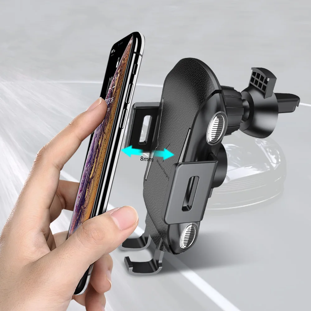 Ascromy 10 Вт автомобильное Qi Быстрое беспроводное зарядное устройство для iPhone XR 11 Pro Max 8 Plus samsung S10 Автомобильный держатель для телефона интеллектуальная сенсорная зарядка