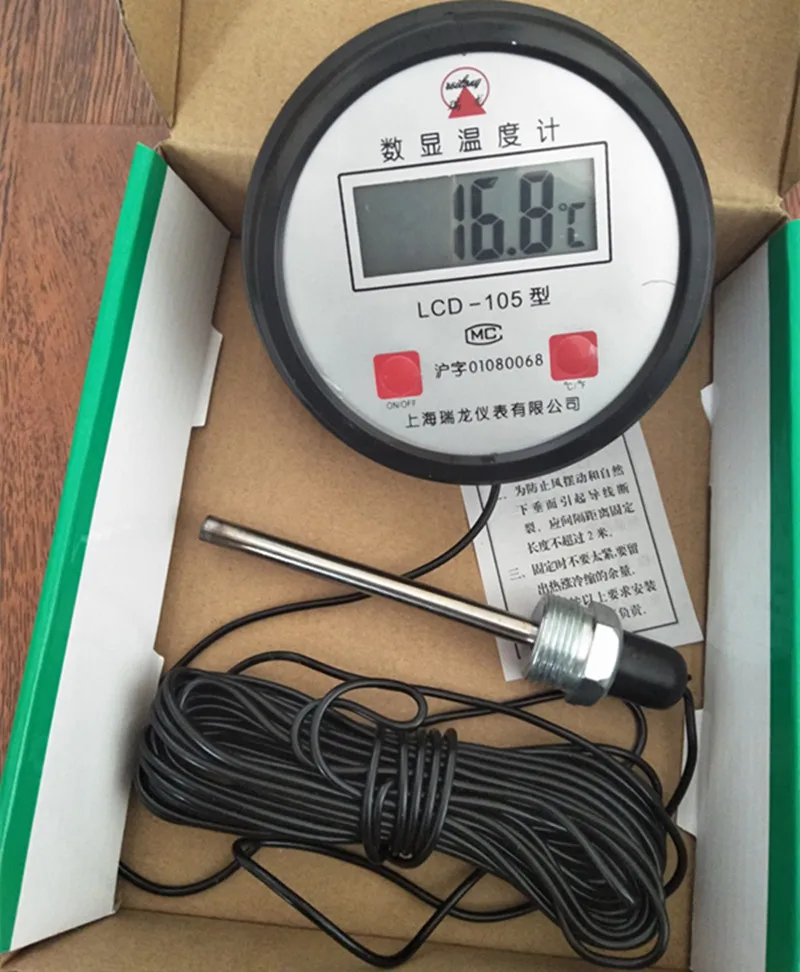 High Precision Digital Thermometer with Probe Electronic Digital Water  Meter Temperature Measuring Instrument 10m Cable