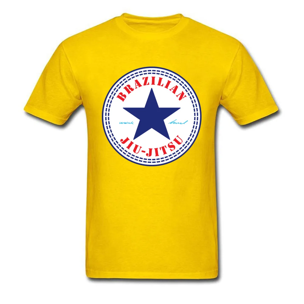 Plain Men Tshirts Crew Neck Short Sleeve Pure Cotton Brazilian Jiu Jitsu Tops Shirt Hip hop Tee-Shirt Wholesale Brazilian Jiu Jitsu yellow