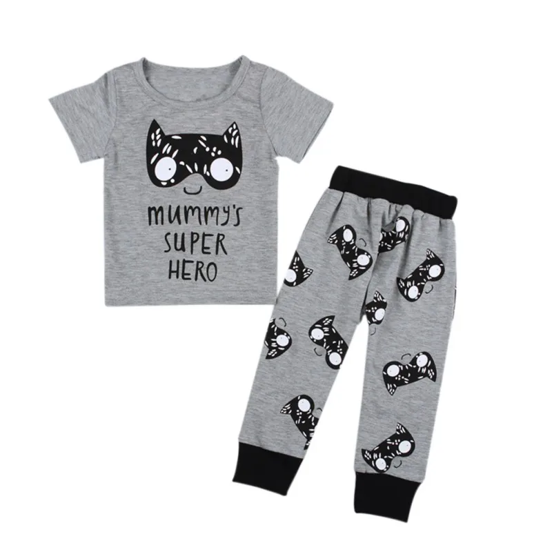 2 Pcs/SET Fashion Spring Summer Infant Baby Boys Clothes Sets Cotton Short Sleeve T-shirts + Pants Boy Clothing Suit |