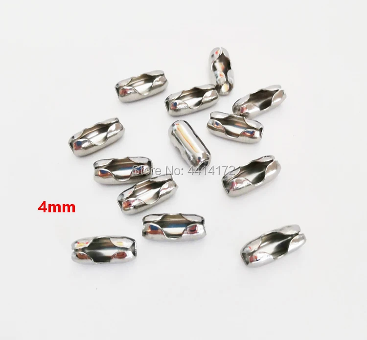 

Free Shipping 4mm stainless steel ball bead chains waist buckles connectors parts women men's jewelry findings wholesale 500pcs