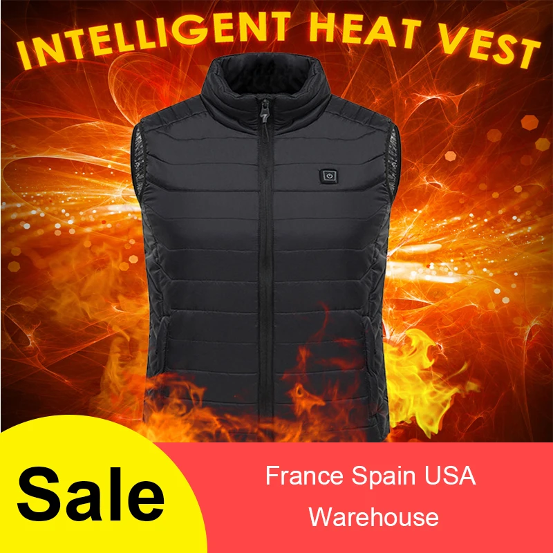 

Men Women Outdoor USB Infrared Heating Vest Jacket Electric Thermal Heated Warm Cloth Feather Waistcoat For Fishing Hiking
