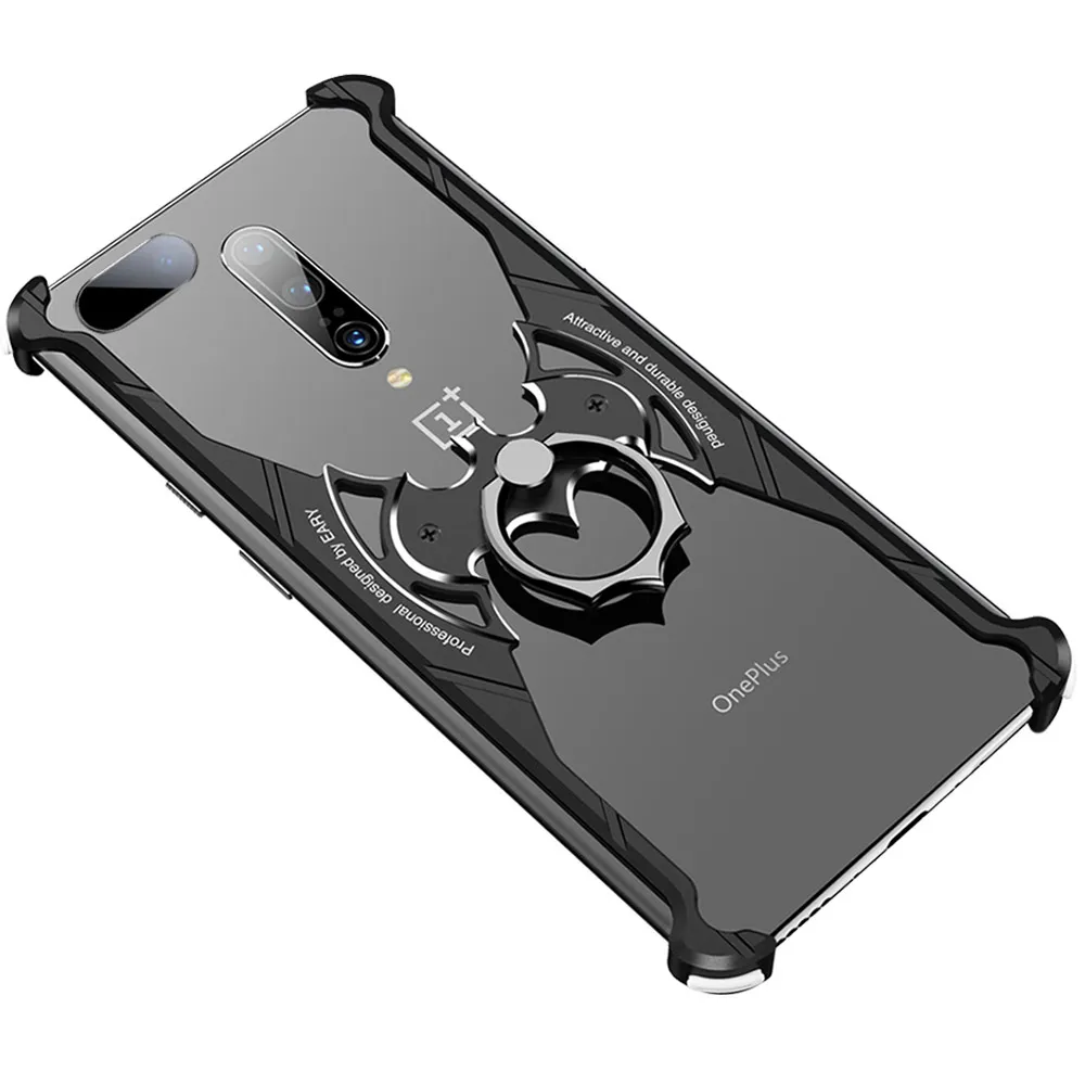 Чехол для телефона OnePlus 7 серии, полуупаковка, металлическая рамка, персональный чехол с Бэтменом, ультратонкий, универсальный, Жесткий Чехол - Цвет: Черный