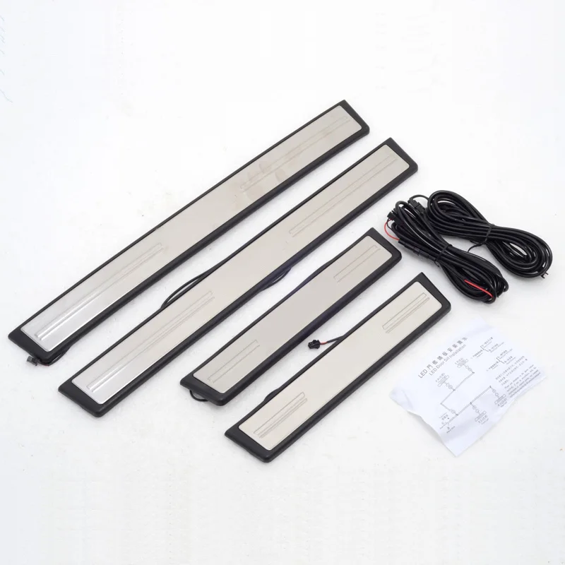 

Car Accessories Stainless Steel Led Illuminated Door Sill Scuff Plate Cover Trims 4Pcs For Toyota RAV 4 RAV4 2013 2014 2015 2016