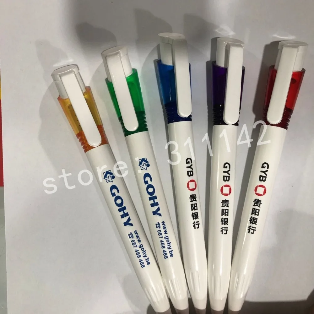 Novo tipo de Gordura Esferográfica de Plástico Nome do Logotipo da Empresa de Impressão Personalizada do Logotipo Branca Promoção Caneta Advertsing Frete Grátis 3 esferográfica de plástico caneta advertsing nome do