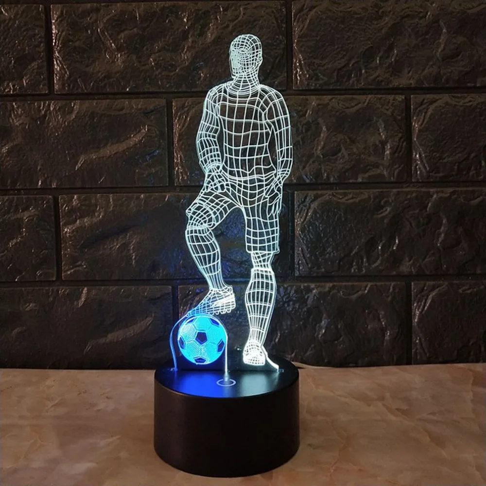  3D Soccer Touch Table Lamp 7 Colors Changing Desk Lamp USB Powered Night Lamp Football LED Light Be - 32947359365