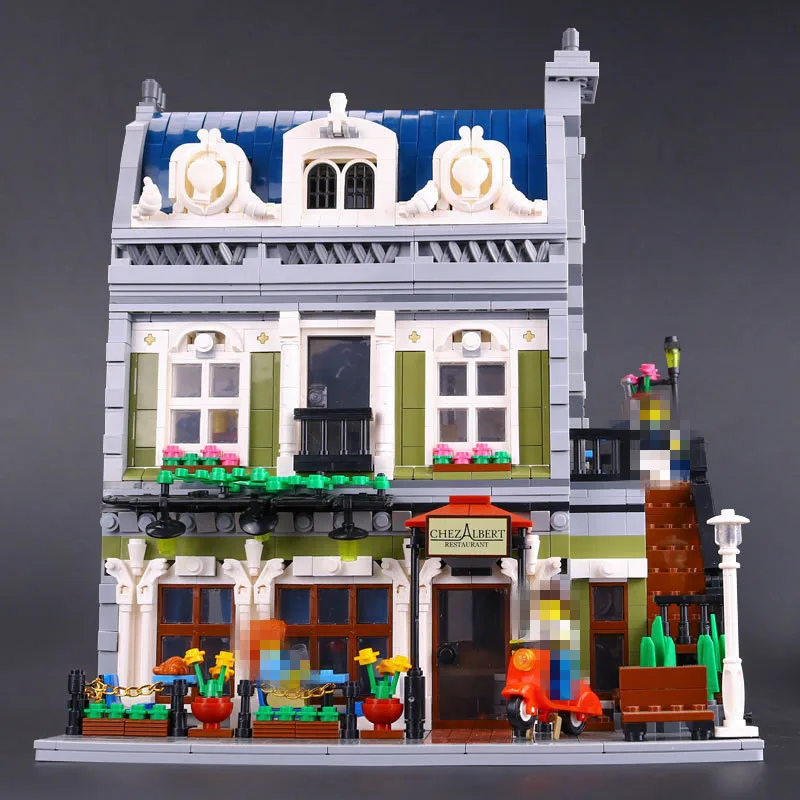 

LEPIN 15010 City Street Parisian Restaurant Model Building Kit Assembling Blocks Bricks Toy 10243 Educational Funny Gift