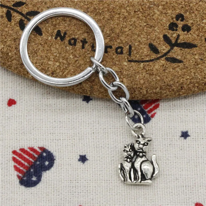 New Fashion cat 22*15mm Pendant KeyChain,DIY Jewelry Handmade Metal