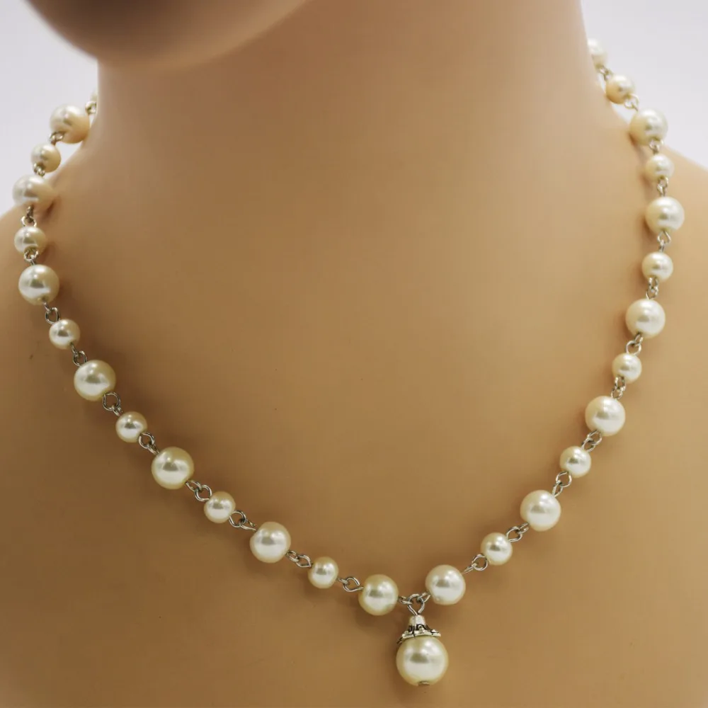 

hot Fashion Europe and the United States classic imitation pearl necklace bride jewelry Korean fine handmade beaded