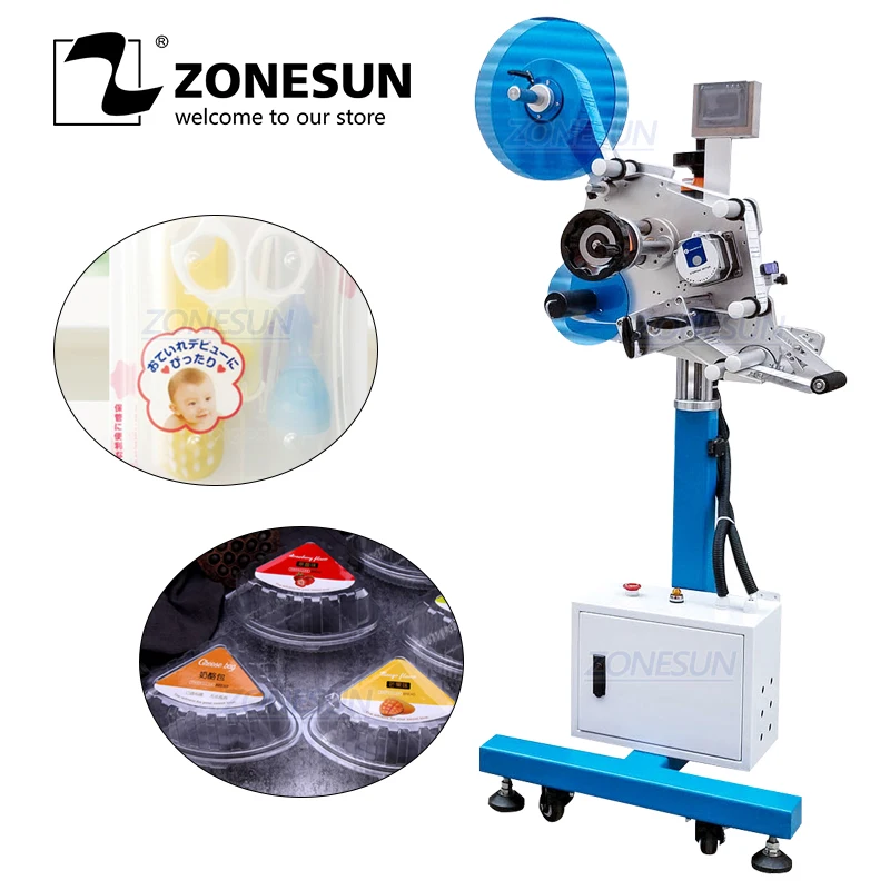 

ZONESUN XL-T851 Automatic Flat Surface Cans Food Production Line Labeling Machine Label Applicator Square Bottle Sticker Labeler