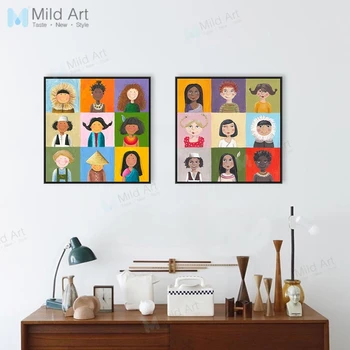 

Colorful World Children Drawing Art Prints Kids Baby Classroom Wall Painting Pictures Home Decoration Canvas Posters Calligraphy