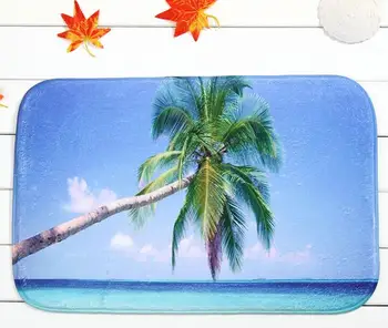 

40*60cm Coconut palm Series Bath Mats Anti-Slip Rugs Coral Fleece Carpet For For Bathroom Bedroom Doormat Online