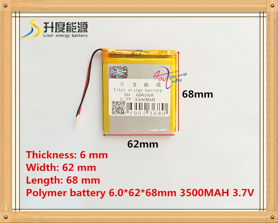 606268 3.7V 3500mah tablet battery with Protection Board For Tablet PCs