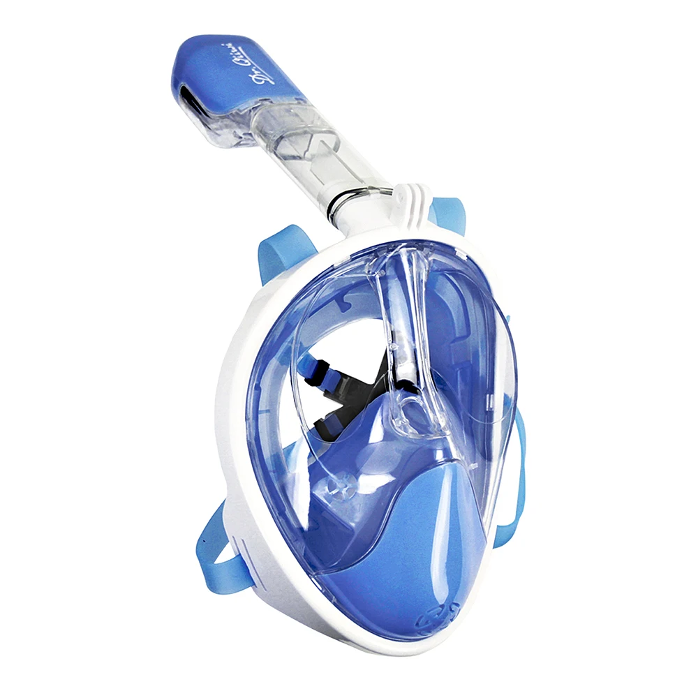 

2019 New Arrival Snorkel Mask Full Face Design Snorkeling Diving Mask Anti-fog and Anti-leak Technology Water Swimming Sports