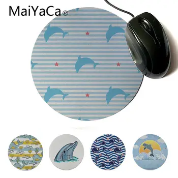 

MaiYaCa Custom Skin Dolphins in the waves DIY Design Pattern Game mousepad Custom Design Gaming Computer Round Mouse pads
