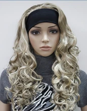 Ladies Cosplay Light Brown & Pale Blonde Mixed Long women 3/4 half wig Hight Quality Heat Resistant Hair Wigs FREE SHIPPING Ladies Cosplay Light Brown & Pale Blonde Mixed Long women 3/4 half wig Hight Quality Heat Resistant Hair Wigs FREE SHIPPING