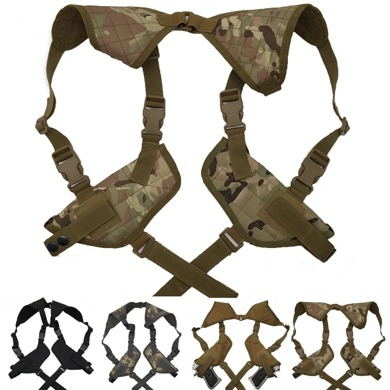 Tactical Double Gun Pouch Airsoft Hunting Combat Shoulder Gun Holster