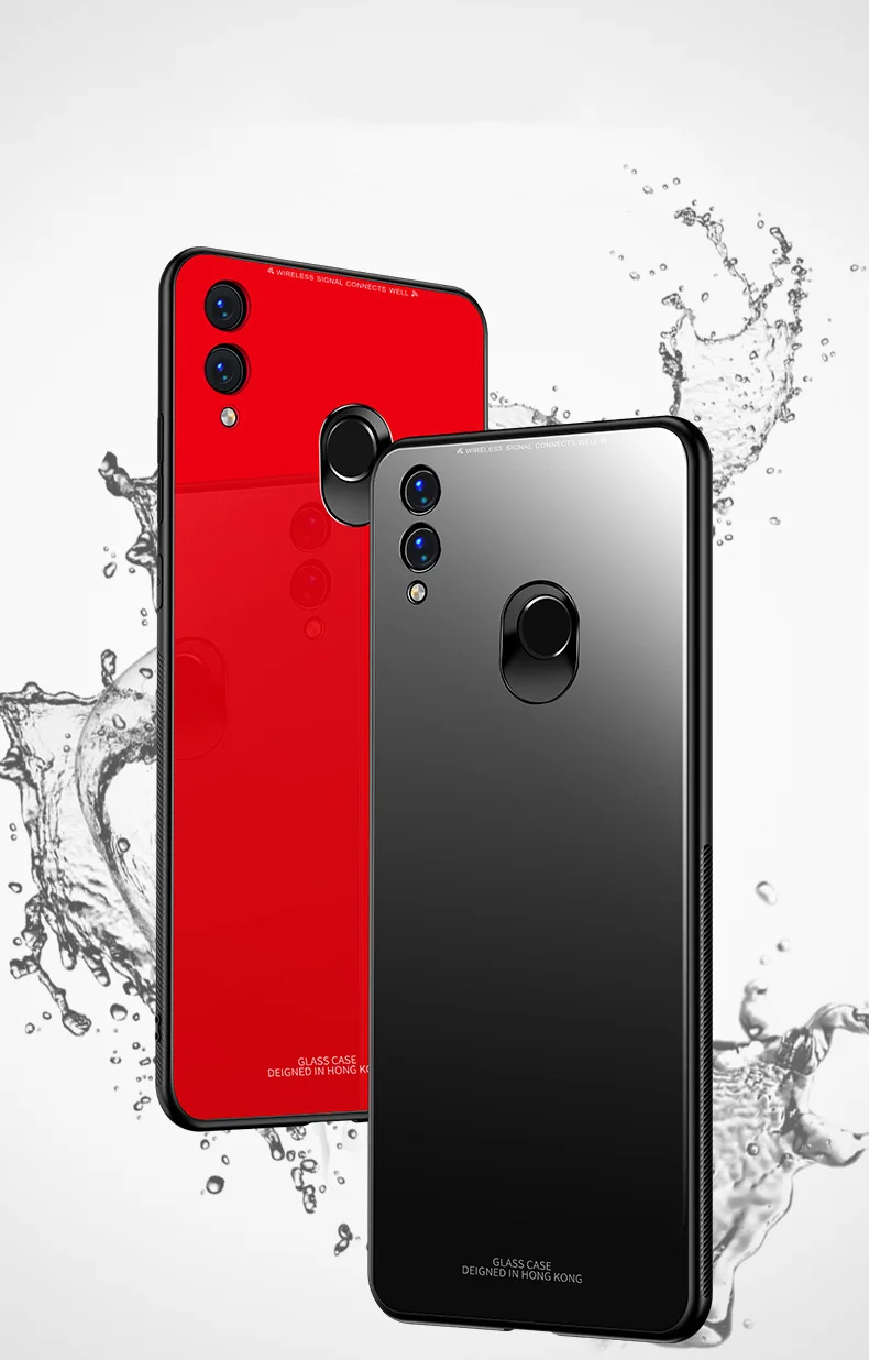 Роскошный стеклянный чехол для huawei P30 Pro Y6 Y7 Y9 P Smart Plus силиконовый+ стеклянный чехол для Honor 8A 8C 8X Play 10 Lite View 20 7S